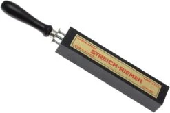 Herold Solingen HS56J Cuir à Rasoir Double-face, Vert/cuir -Magasin De Couteaux HS56J 04 herold solingen spanriem groen hs56j 04