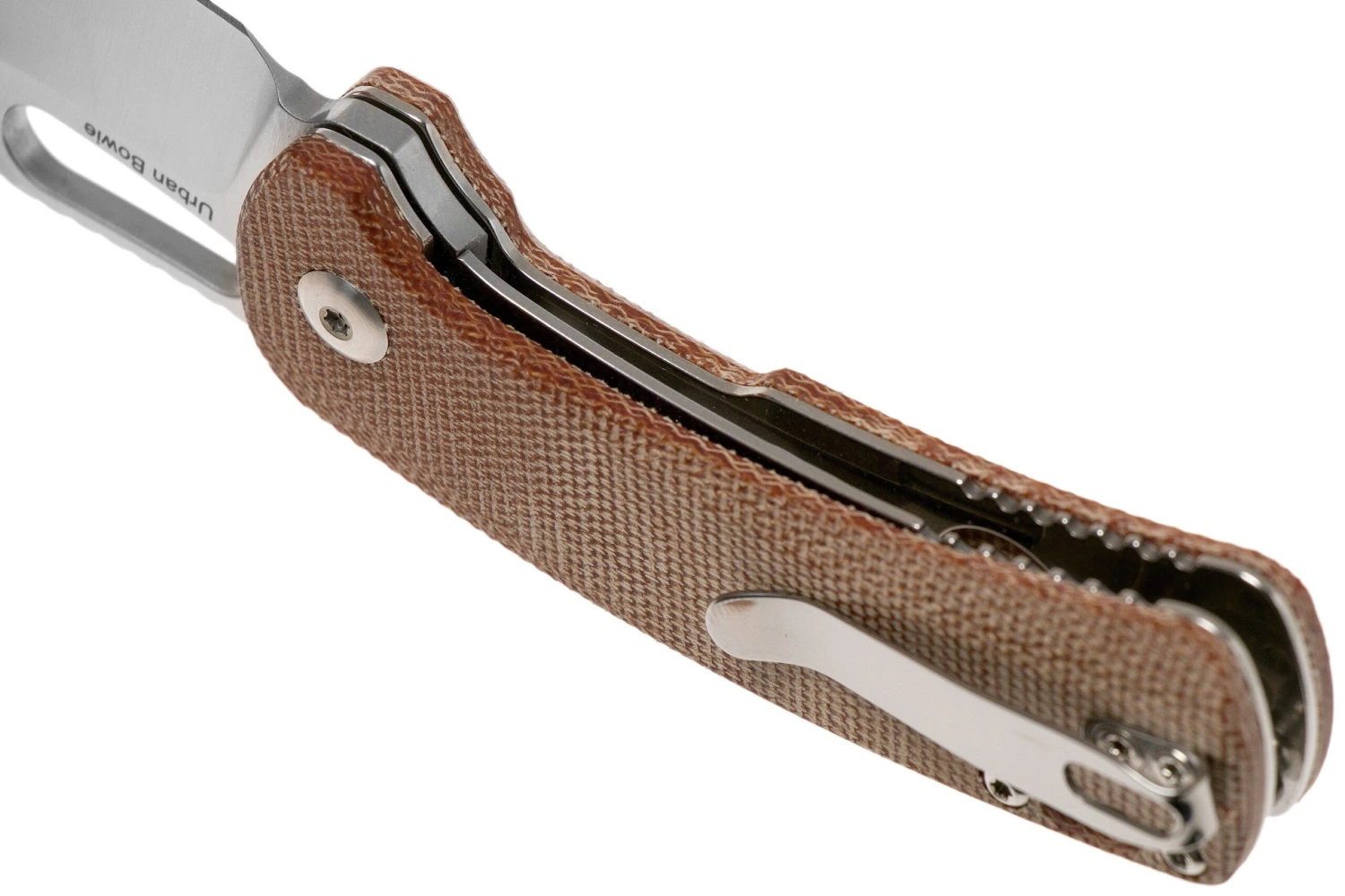 Kizer Urban Bowie V2578C2 154CM, Natural Micarta, Couteau De Poche, Dirk Pinkerton Design 7 Kizer Urban Bowie V2578C2 154CM, Natural Micarta, Couteau De Poche, Dirk Pinkerton Design – Image 5