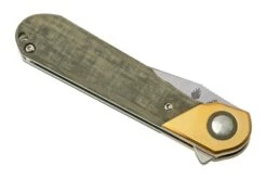 Kizer Comet V3614C1 Brass & Green Micarta, Couteau De Poche -Magasin De Couteaux KZV3614C1 06 kizer